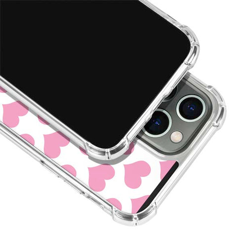 Plush Pink Hearts iPhone 13 Pro Max Clear Case